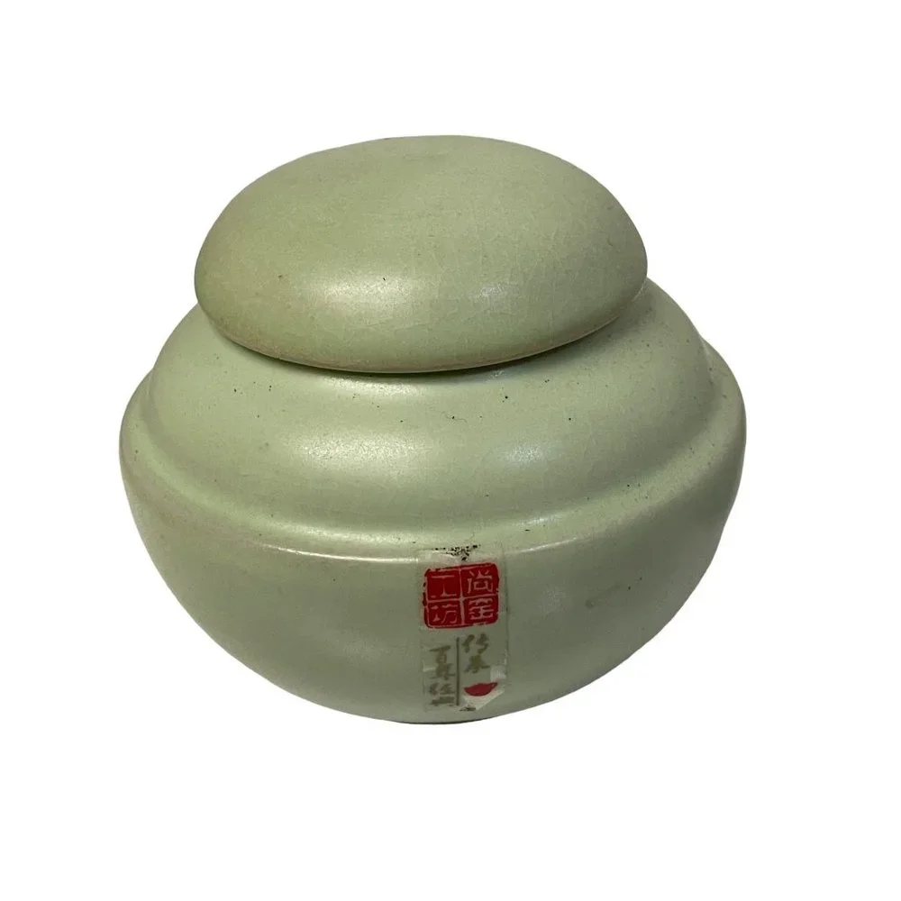 Ceramic Cosmetic Empty Jar Pot Eyeshadow Makeup Face Balm Container Gray Green‎